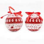 Božićne kuglice 7,5 cm crvene-bele 14/1 pakovanje - Слика 3