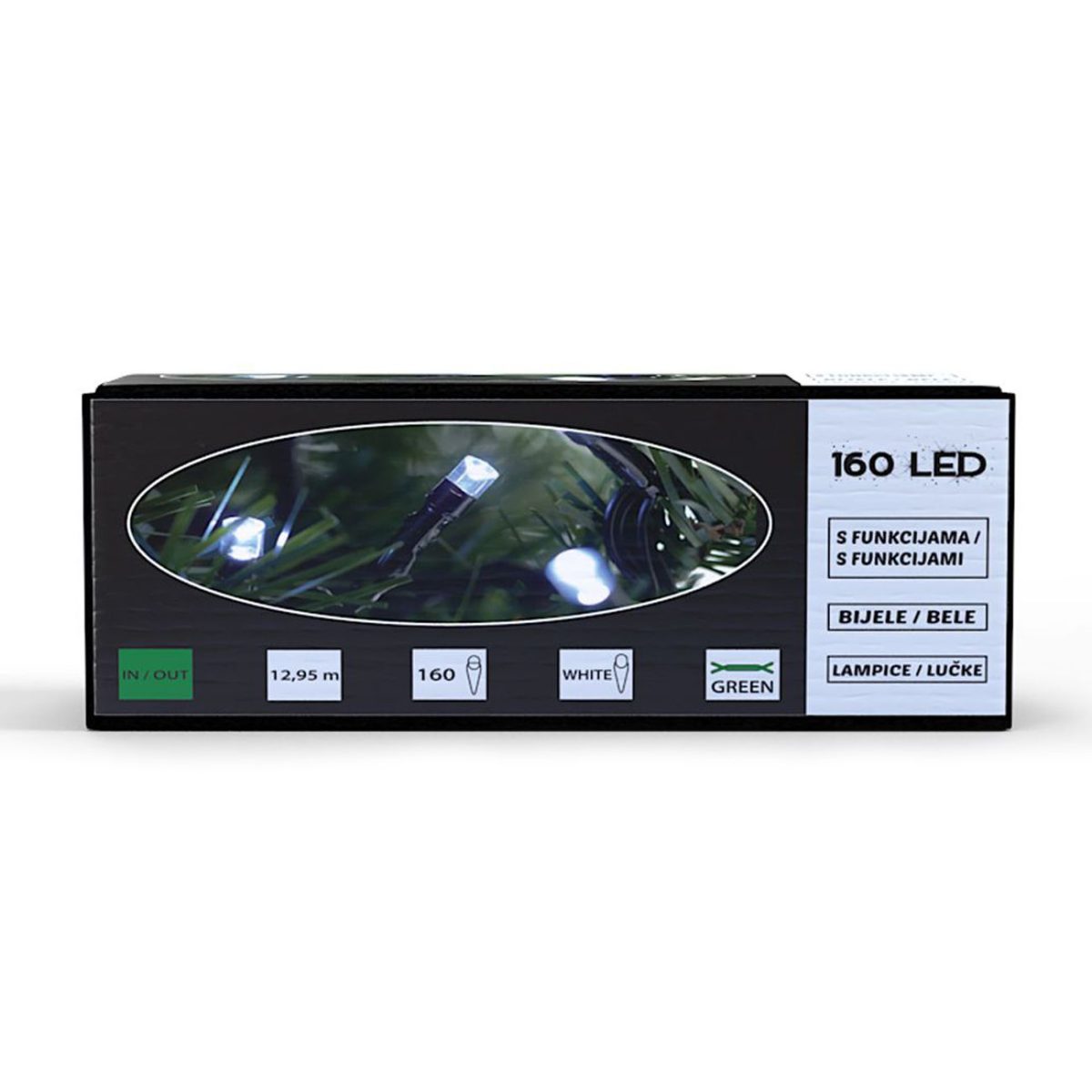 52-121000-1 160 LED lampica, belo, 8 funkcija - Слика 1