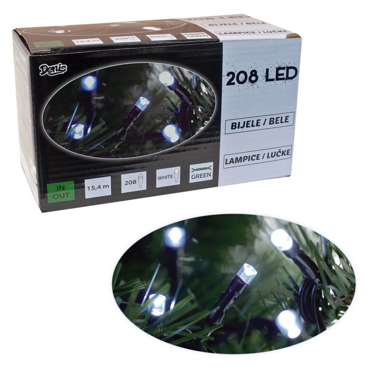 52-123000-1 208 LED lampica, belo svetlo - Слика 1