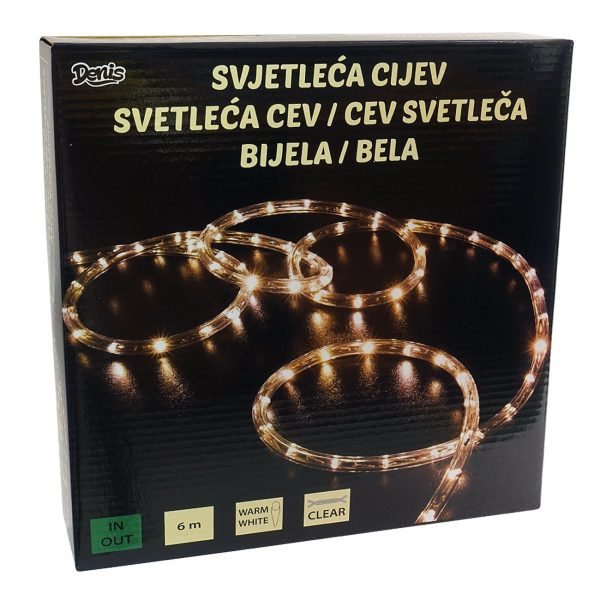 LED svetlosna cev 6 m, belo toplo svetlo