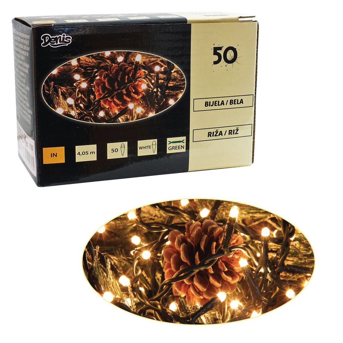 50 lampica RIŽA, bela - Слика 1