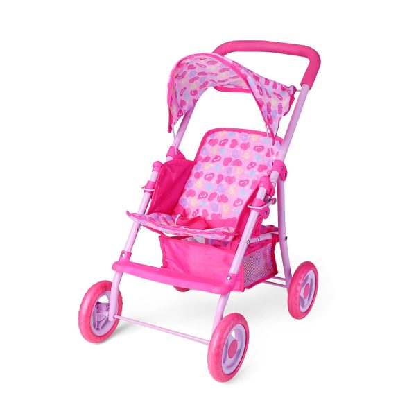 Kolica za lutke, ružičasta sa senilom za sunce