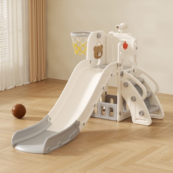 Dečji tobogan sa košem “Meda” (sivo beli)