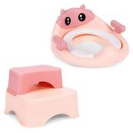 Adapter za WC šolju sa stepenicama i platformom za decu, roze, ECOTOYS - Слика 3