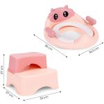 Adapter za WC šolju sa stepenicama i platformom za decu, roze, ECOTOYS - Слика 9
