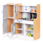 Dečija kuhinja sa zvukom i LED tablom za pisanje, metalni dodaci, MDF, 3+ godine, ECOTOYS - Слика 4