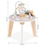 Drveni 5u1 edukativni interaktivni sto za decu – lavirint, perlice na žici (rolerkoster), vozić, ogledalo, ECOTOYS - Слика 9