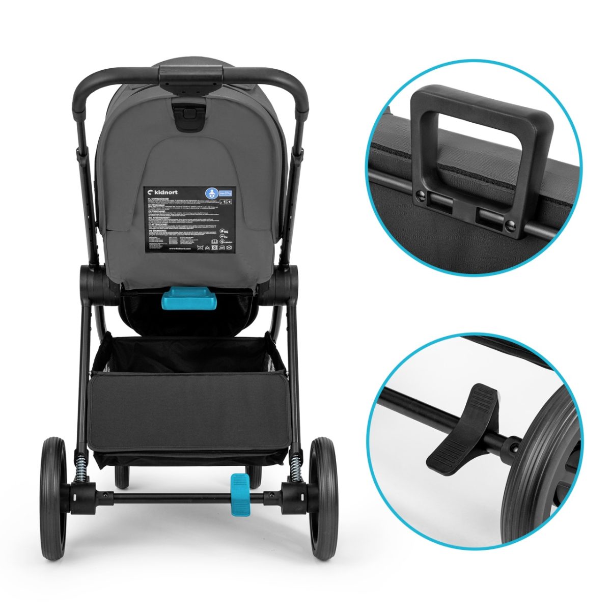 Kidnort Alskar kolica za bebe set 2u1 grey - Слика 8