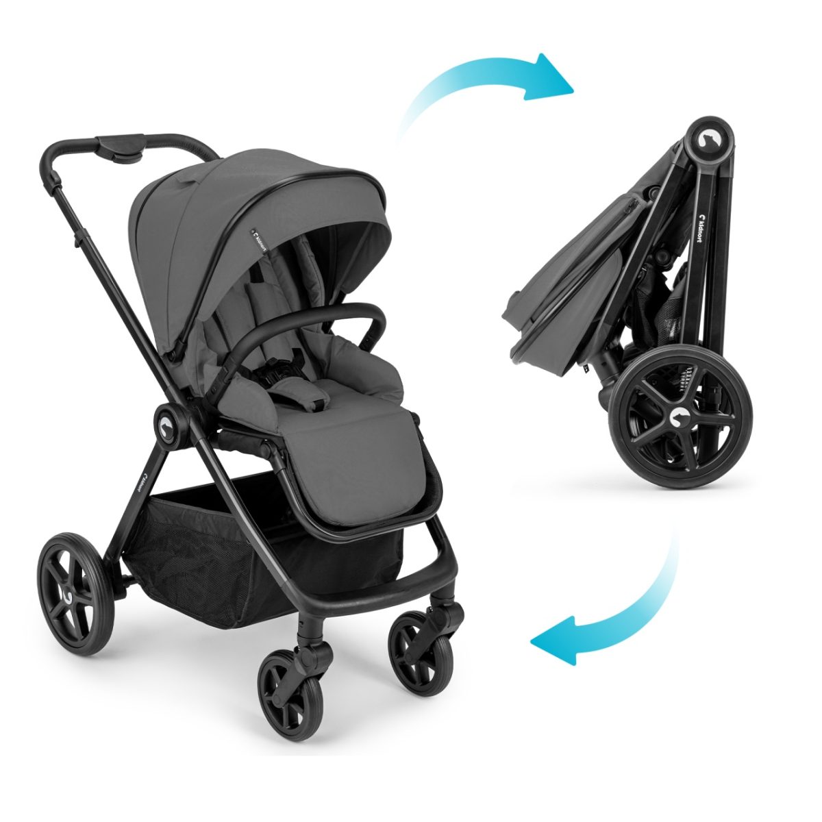 Kidnort Alskar kolica za bebe set 2u1 grey - Слика 9