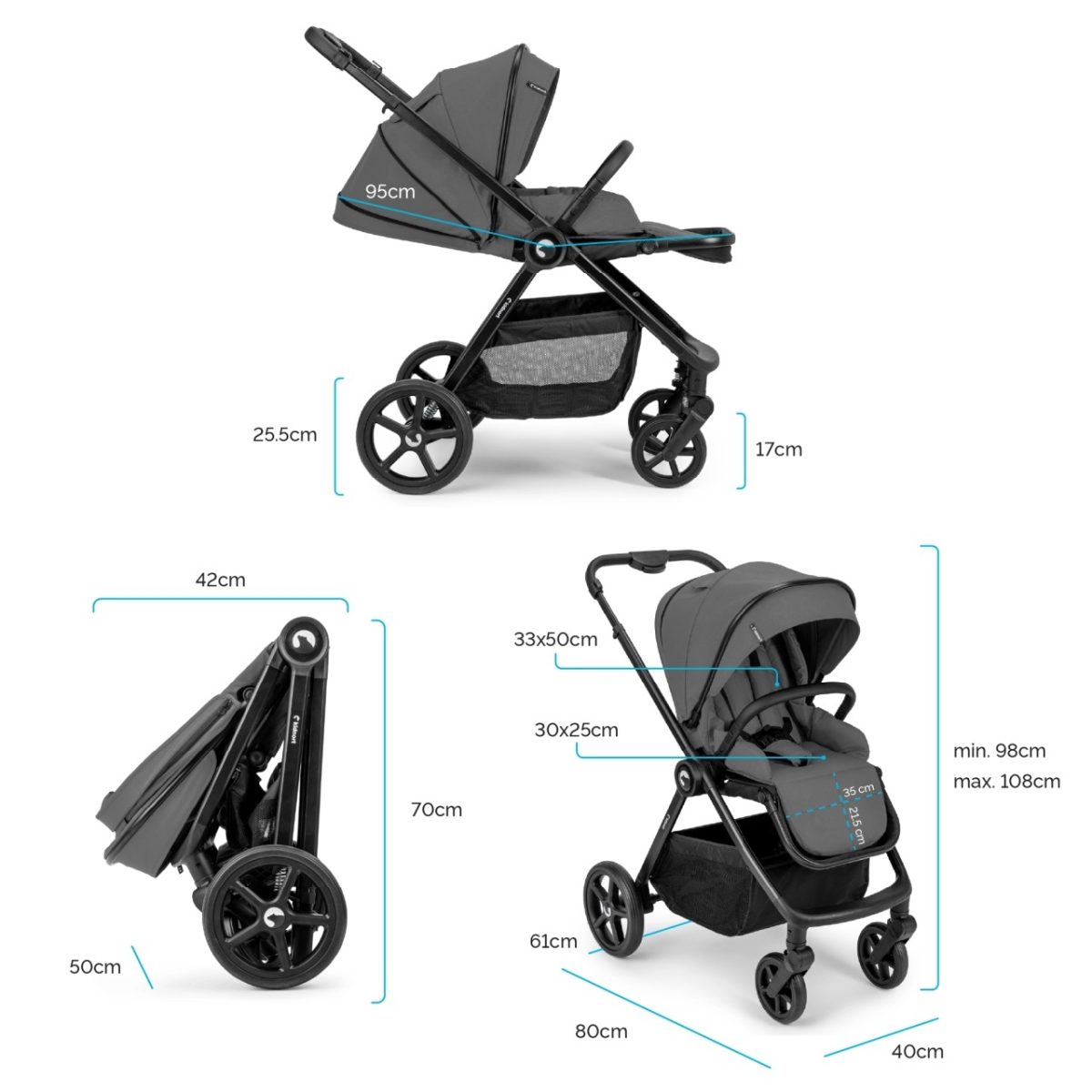 Kidnort Alskar kolica za bebe set 2u1 mocha mousse - Слика 11