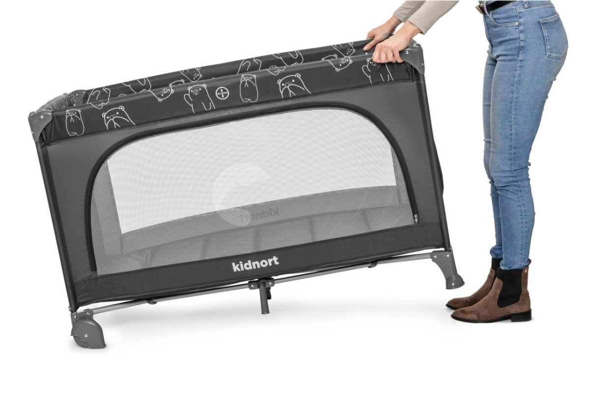 Kidnort Grotta prenosivi krevetac dark grey mélange - Слика 5