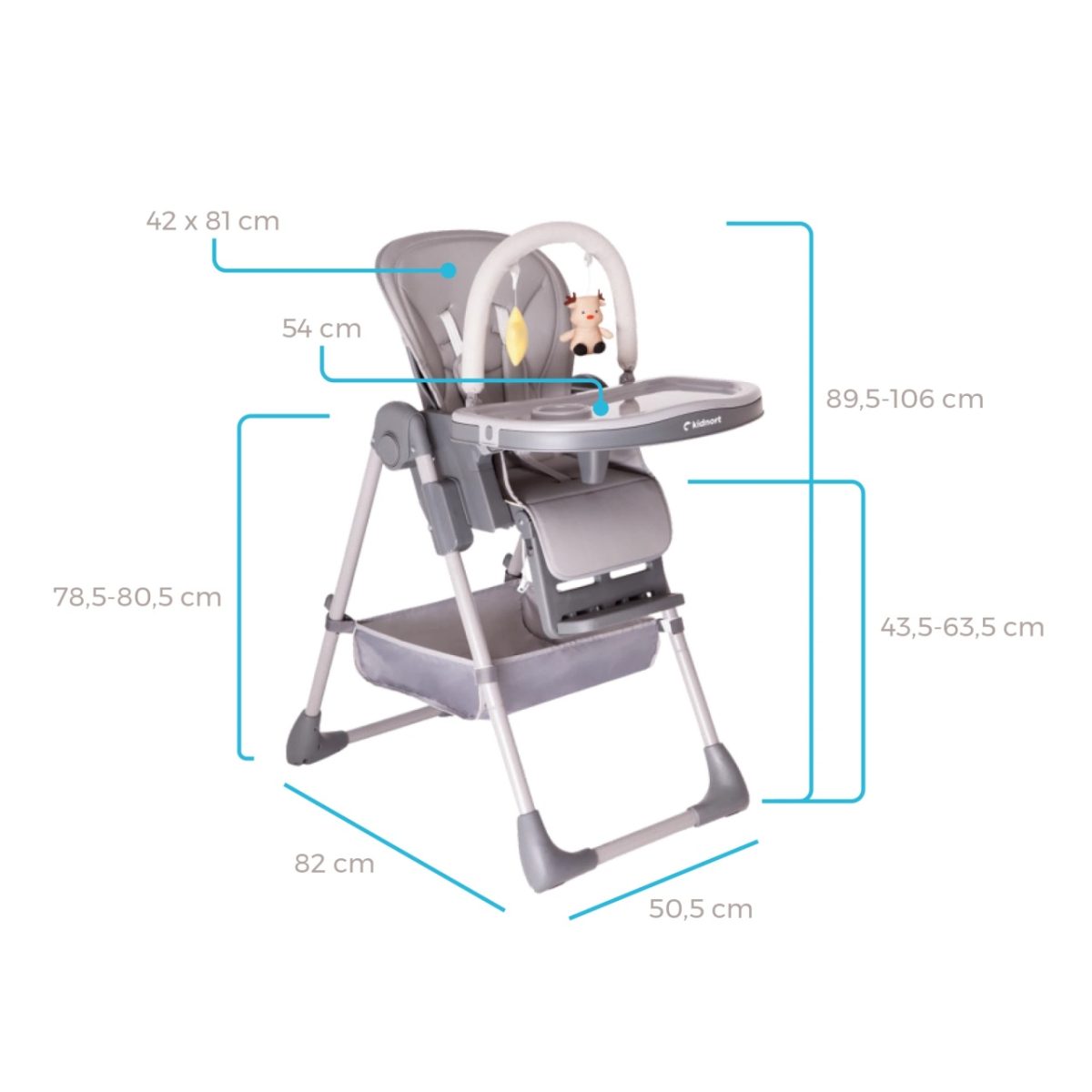 Kidnort Jordgubbe hranilica za bebe grey - Слика 6