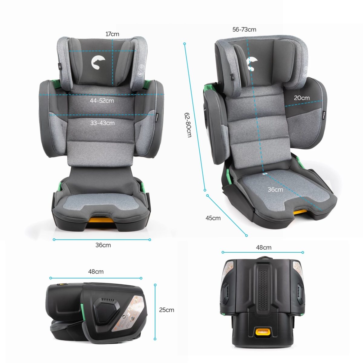 Kidnort Mane auto sedište i-size 100-150cm white - Слика 7