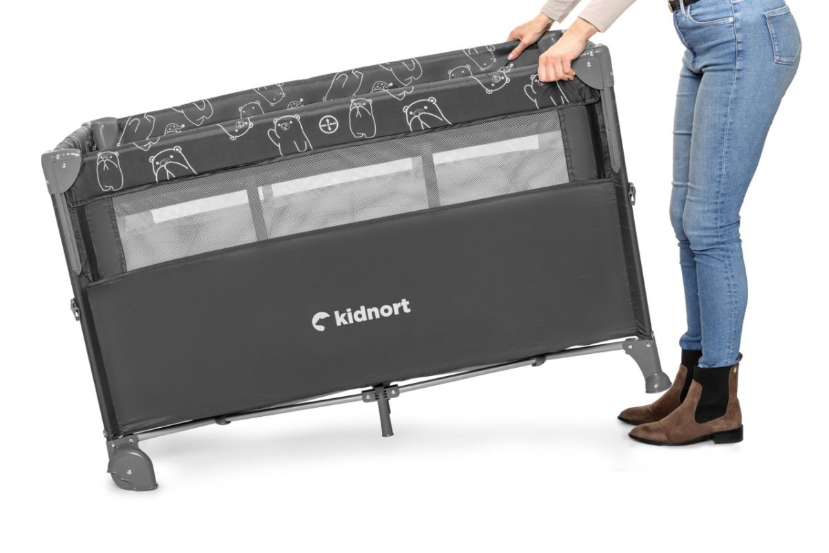 Kidnort Naste prenosivi krevetac dark grey mélange - Слика 7