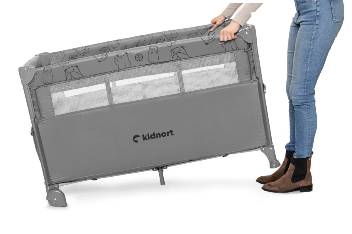 Kidnort Naste prenosivi krevetac light grey mélange - Слика 7