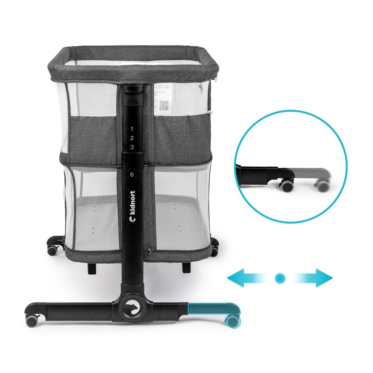 Kidnort Snackskal II kolevka/ prenosivi krevatac black - Слика 4