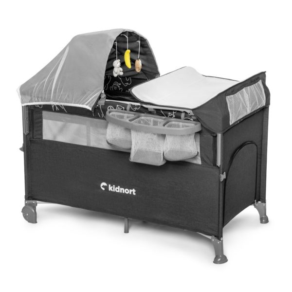 Kidnort Stugan prenosivi krevetac dark grey mélange