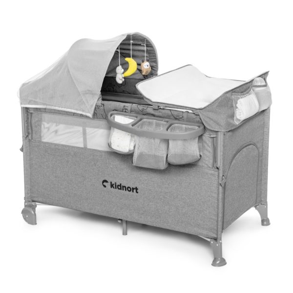 Kidnort Stugan prenosivi krevetac light grey mélange