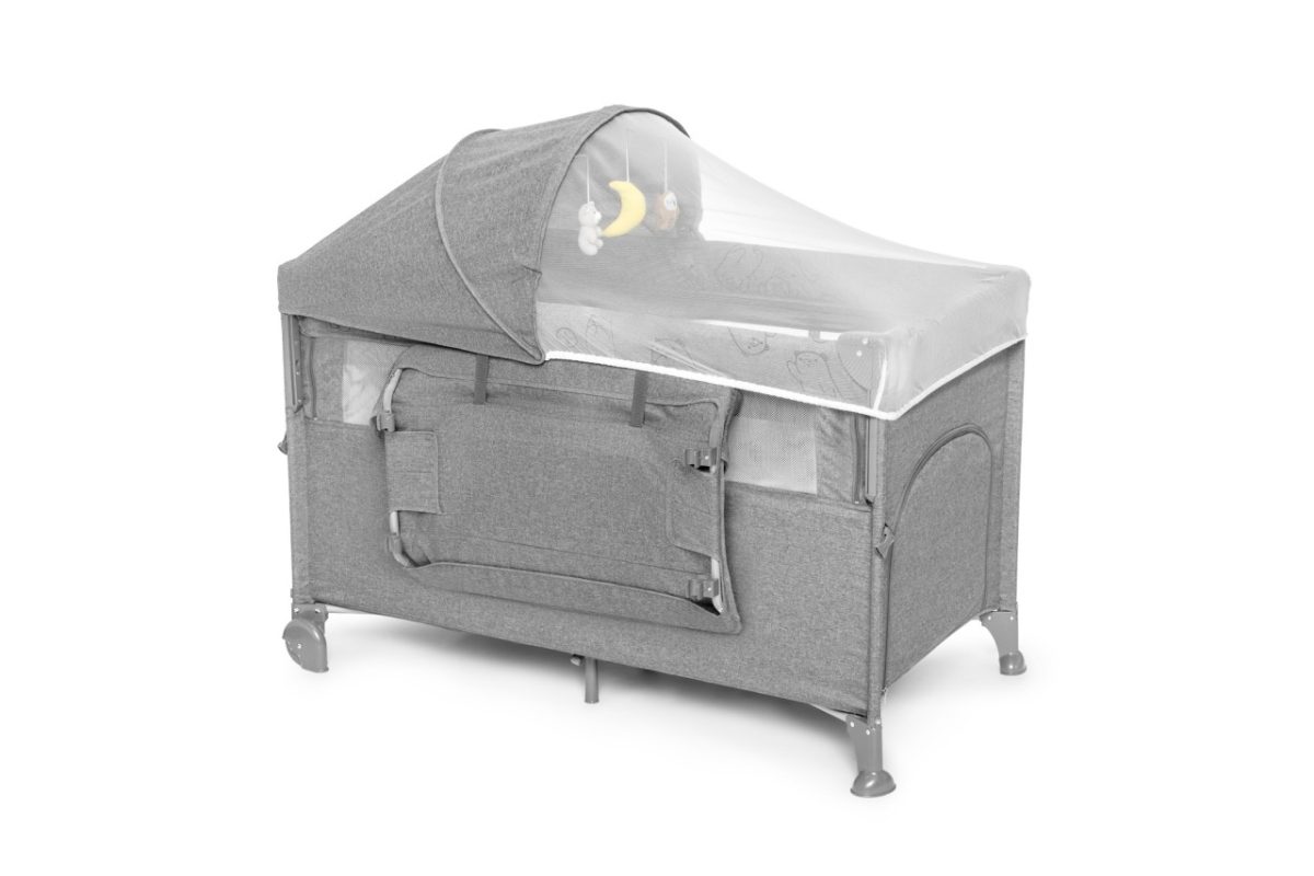 Kidnort Stugan prenosivi krevetac light grey mélange - Слика 2