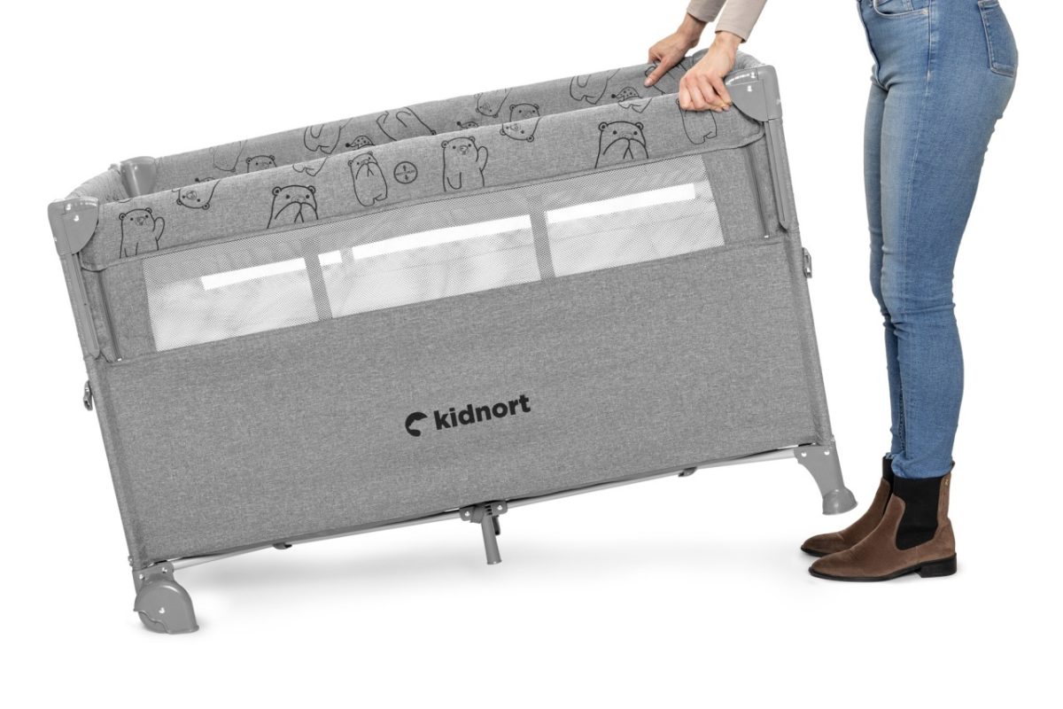 Kidnort Stugan prenosivi krevetac light grey mélange - Слика 9