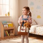 Plišana igračka za decu, štene Brown Poodle, torba + četka za negu - Слика 5