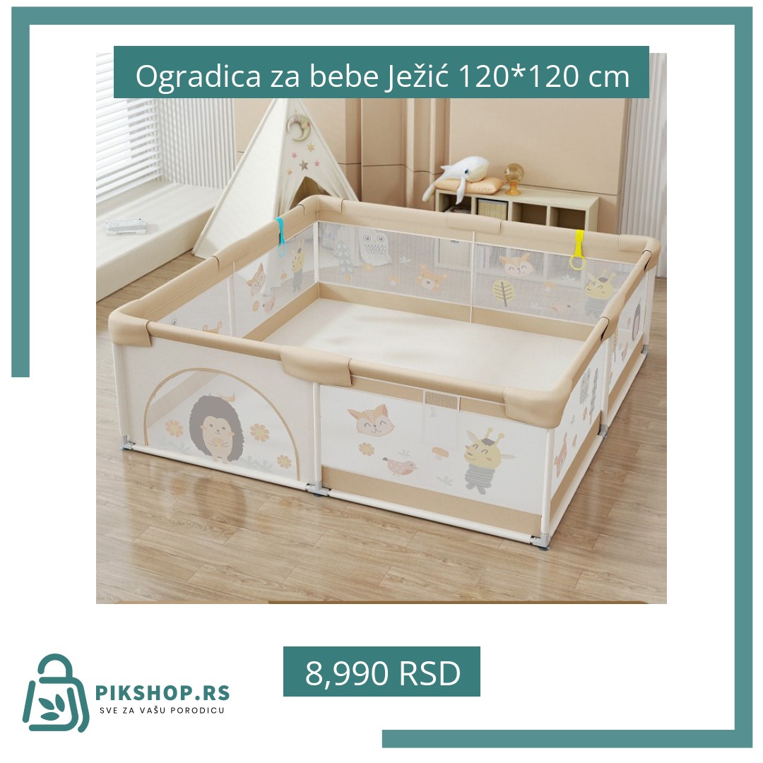 Social Image - Product #13485 Ogradica za bebe Ježić 120*120 cm - Слика 1