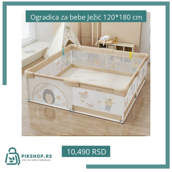 Ogradica za bebe Ježić 120*180 cm