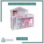Drvena kucica za lutke 6 delova