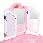 Veliki dečiji toaletni sto za devojčice sa trostrukim ogledalom, stolicom i fiokom, ECOTOYS - Слика 7