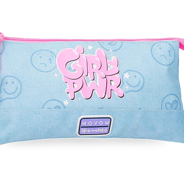 MOVOM GIRL POWER prazna pernica sa 3 pregrade - plava