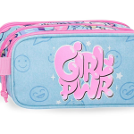 MOVOM GIRL POWER prazna pernica sa 3 pregrade - plava