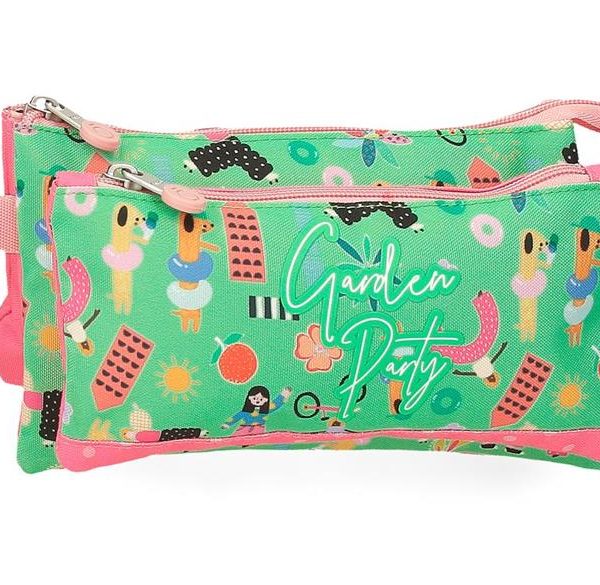 ENSO GARDEN PARTY prazna pernica sa 3 pregrade - pink