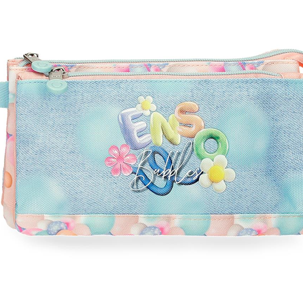 ENSO BUBBLES prazna pernica sa 3 pregrade - sky blue