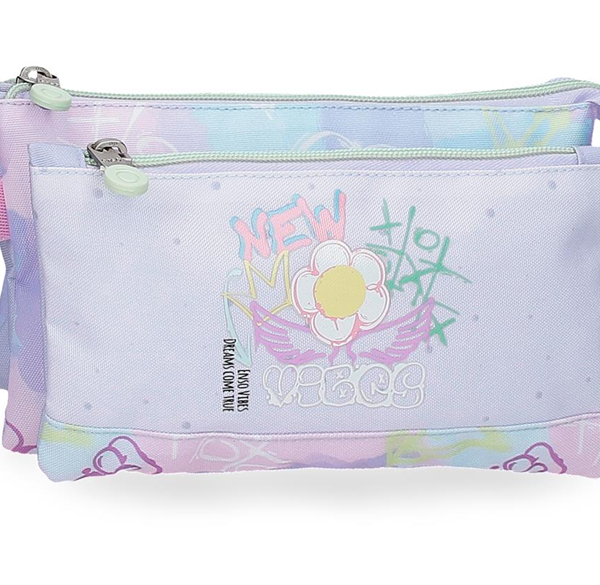 ENSO NEW VIBES prazna pernica sa 3 pregrade - ljubičasta