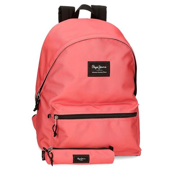 PEPE JEANS Set ranac i pernica - koralna