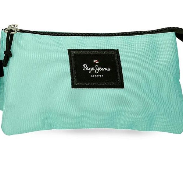 PEPE JEANS ARIS prazna pernica sa 3 pregrade - tirkizna