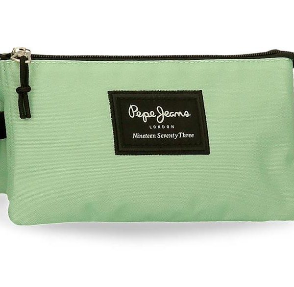 PEPE JEANS ARIS prazna pernica sa 3 pregrade - mint