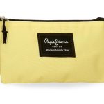 PEPE JEANS ARIS prazna pernica sa 3 pregrade - limun žuta