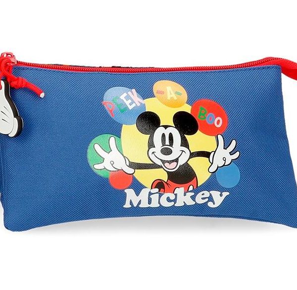 MICKEY PEEK A BOO prazna pernica sa 3 pregrade - plava