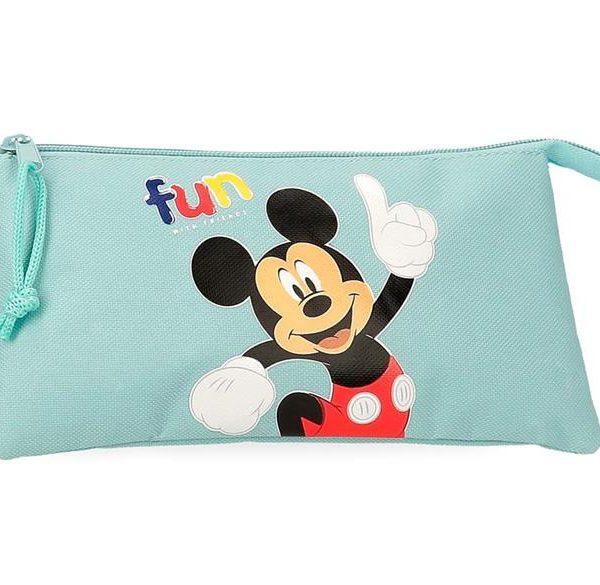 MICKEY FUN WITH FRIEDNS prazna pernica sa 3 pregrade - tirkizna
