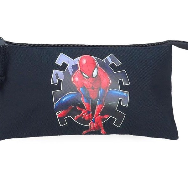 SPIDERMAN ATTACK prazna pernica sa 3 pregrade - crna