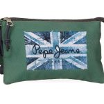 PEPE JEANS JEBB prazna pernica sa 3 pregrade - zelena