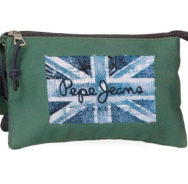 PEPE JEANS JEBB prazna pernica sa 3 pregrade - zelena