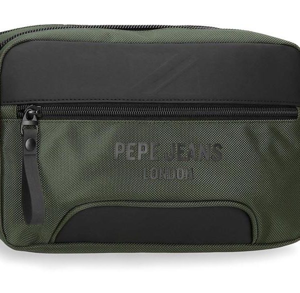 PEPE JEANS BROMLEY muški neseser sa 2 pregrade - tamno zelena
