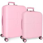 PEPE JEANS ABS Set kofera 2/1 - light pink