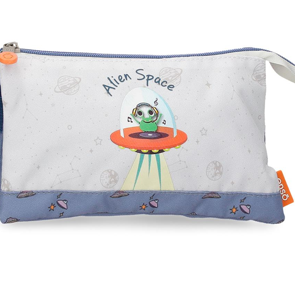 ENSO ALIEN SPACE prazna pernica sa 3 pregrade - plava