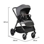 Cangaroo Kolica za bebe Macan 3u1 iSize sedište – Grey - Слика 8