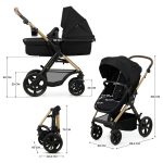 KINDERKRAFT MOOV 2 KOLICA ZA BEBE 3U1 PURE BLACK - Слика 8