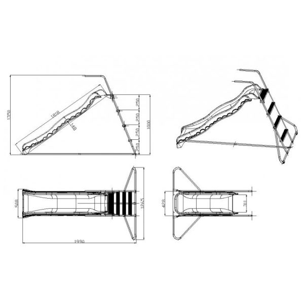 TOBOGAN 198x129x137 cm RED