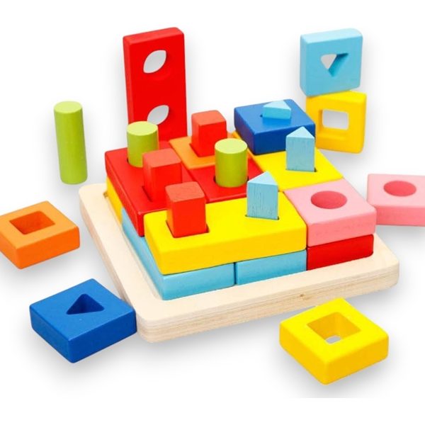 BBO DRVENA IGRACKA TABLA ZA SLAGANJE OBLIKA (24m+)